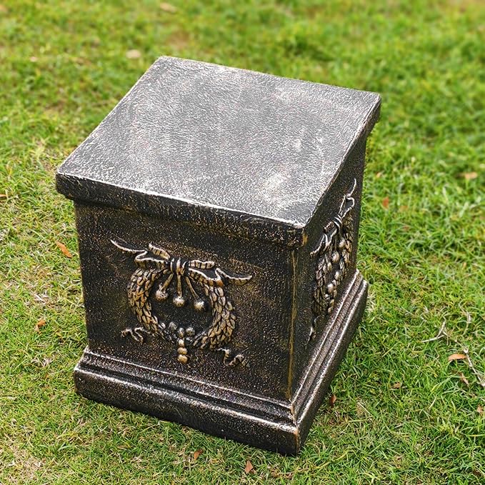 Garden Ear of Wheat Pedestal Statue Outdoor Base Decorative Sculpture Garden Flower Pot Side Table Yard Patio Deck Home Hallway Sculpture