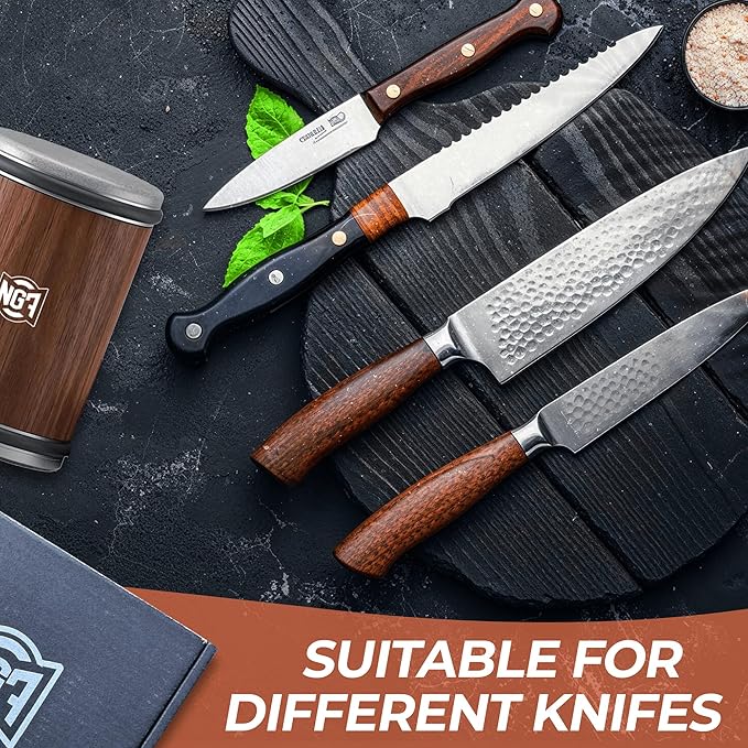 Knife Roller Sharpener Linen Kit with Diamond Discs, Multi Angle Magnetic Knife Sharpener Roller Tool for Kitchen (Classic Size)