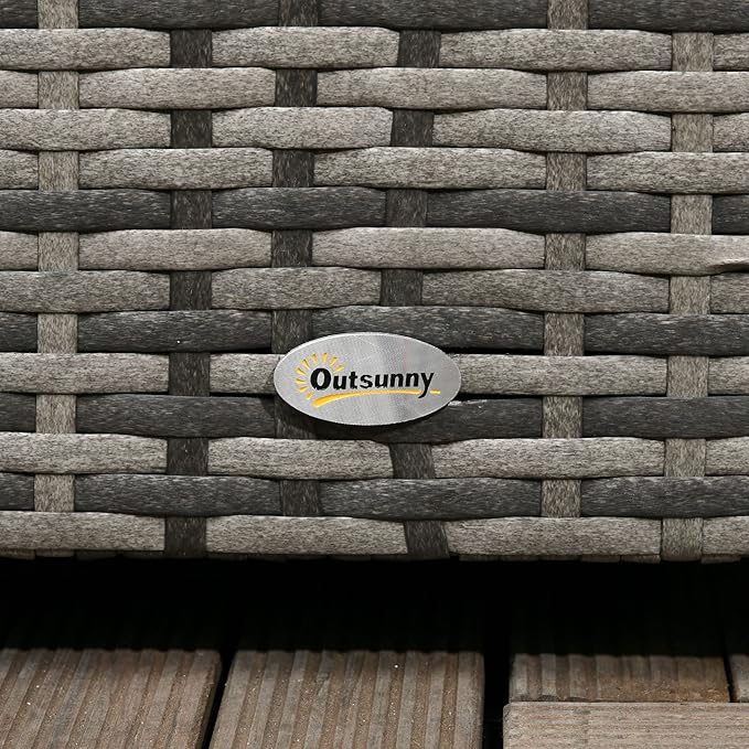 Outsunny 113 Gallon Deck Box, Rattan Outdoor Storage Box, Waterproof Storage Container for Indoor, Patio Furniture Cushions, Pool Supplies, Garden Tools, Dark Gray