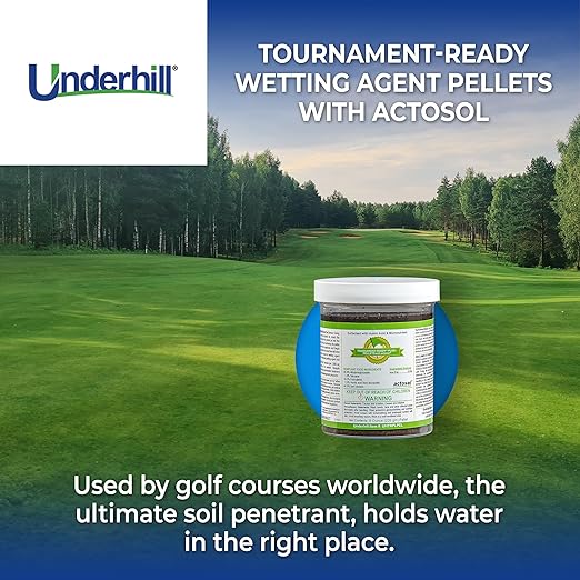 Underhill UHTRPLPEL Tournament-Ready Plus Wetting Agent Pellets Soil Surfactant for Turf Grass, Golf Greens, with Actosol Micro-Nutrients, 16 Tablets