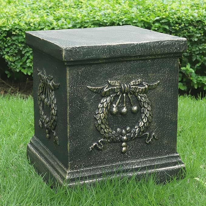 Garden Ear of Wheat Pedestal Statue Outdoor Base Decorative Sculpture Garden Flower Pot Side Table Yard Patio Deck Home Hallway Sculpture