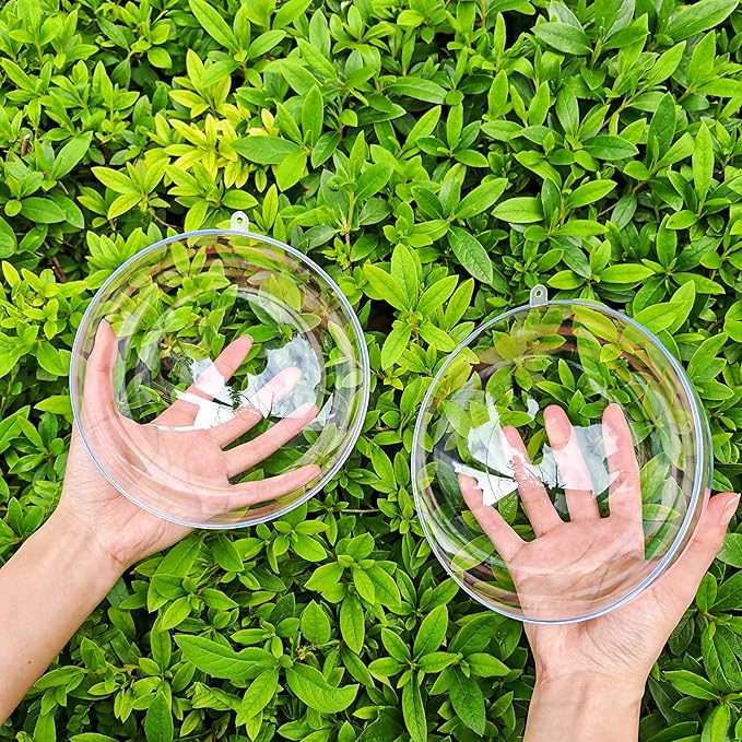 Acrylic Hollow Ball, Clear Plastic Fillable Ornaments Ball, DIY Clear Plastic Balls for New Years Present,Xmas Tree,Home Decoration,Wedding,Party (16cm/6.3inch，5pcs)