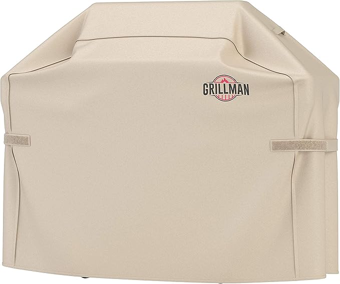 Grillman Premium Grill Cover for Outdoor Grill, BBQ Grill Cover, Rip-Proof, Waterproof, Top Heavy-Duty Large Grill Covers for Outside, Barbecue Cover & Gas Grill Covers (52" L x 26" W x 43" H, Tan)