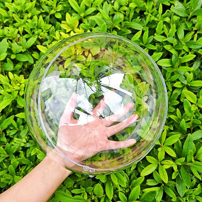Acrylic Hollow Ball, Clear Plastic Fillable Ornaments Ball, DIY Clear Plastic Balls for New Years Present,Xmas Tree,Home Decoration,Wedding,Party (25cm/9.84inch,2PCS)