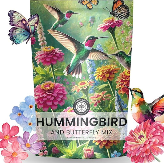 Hummingbird Butterfly Mix - Bulk 1/4 Pound Pouch - 30,000 Flower Seeds for Planting - Wildflower Mix