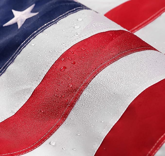 American Flag 1x1.5 ft: Long Lasting US Flag, Heavy Duty Nylon, Embroidered Stars, Sewn Stripes, Brass Grommets, UV Protection Perfect for Outdoors! USA Flag