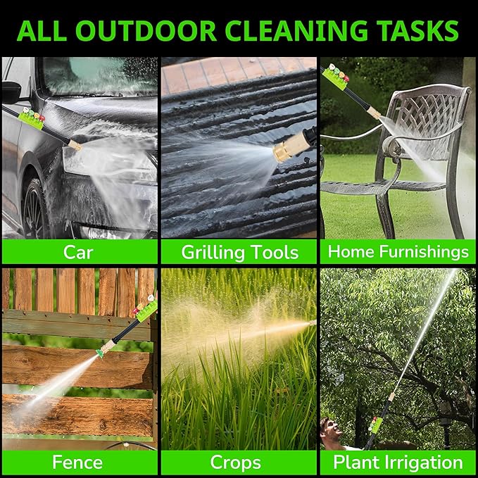 Pressure Washer Upgraded, 2100PSI, 26" Tall, 4 Quick Connect Nozzles,Inlet Hose&Filter, 6 Spray Modes for Cars/Fences/Driveways/Home Cleaning, Green