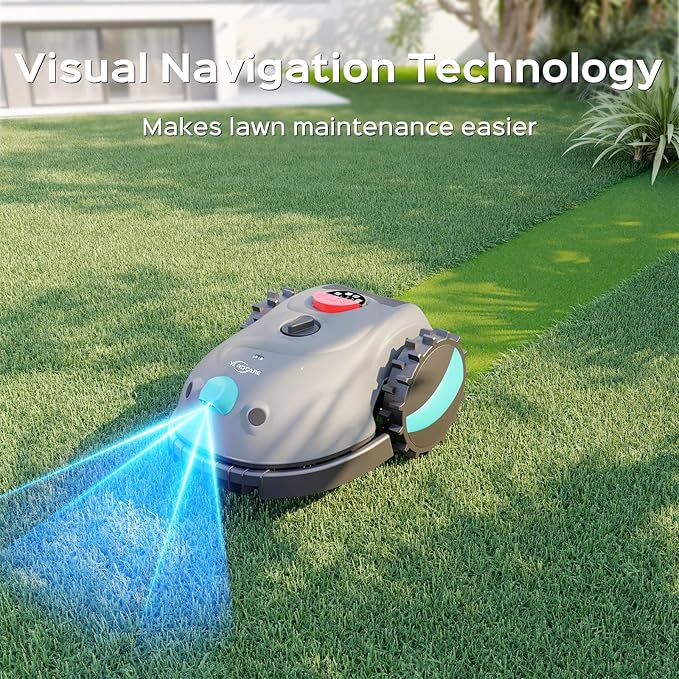 V100 Robotic Lawn Mower, HD Visual Navigation, Smart Obstacle Avoidance & Precision Collision Sensors, Adjustable Cutting Height, Quiet Operation, Ideal for Small Lawns up to 1,600 sq ft