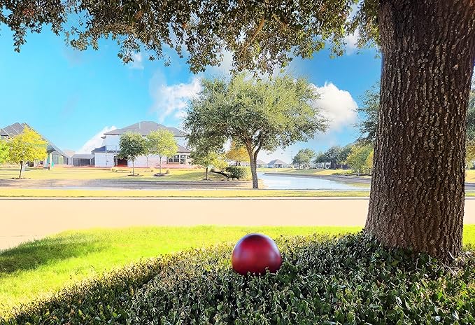 Lulu Decor, 2 pcs - 12 Red Matt Finish, Stainless Steel Gazing Mirror Ball, Smooth Finish Garden Decoration Globe (2 Pc)