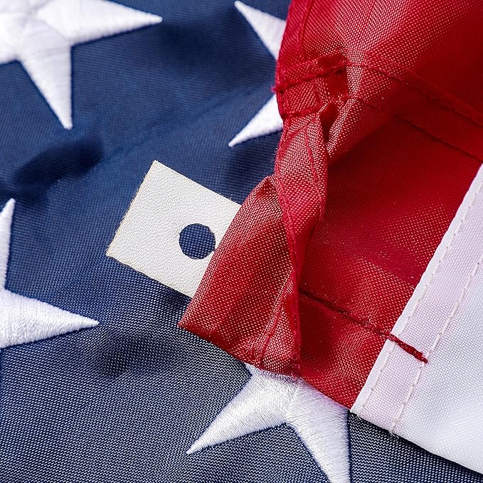 American Flag 2.5x4 ft Pole Sleeve Style: Longest Lasting US Sleeved Flag Made from Nylon, Embroidered Stars, Sewn Stripes, UV Protection Perfect for Outdoors! USA Flag