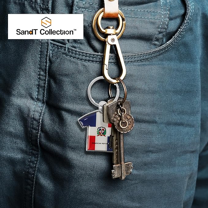 SandT Collection Dominican Republic Flag Keychain - T-Shirt
