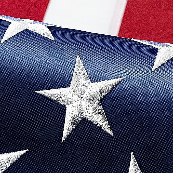 XIFAN Premium American Flag 5x8 ft Outdoor Outside, Heavy Duty Polyester Large USA Flag, the Strongest Longest Lasting with Embroidered Stars/Sewn Stripes/3 Brass Grommets/UV Protection