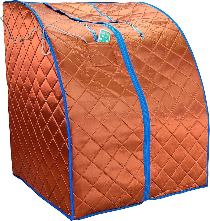 Durasage Ultra Low EMF Infrared Sauna Box – Portable Sauna with Heated Footpad & Chair, Personal Home Spa for, Stress Relief, Weight Loss & Skin Rejuvenation, Foldable, Easy Setup & Remote Control