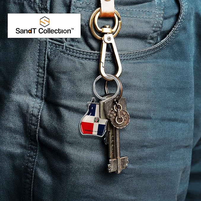 SandT Collection Dominican Republic Flag Keychain
