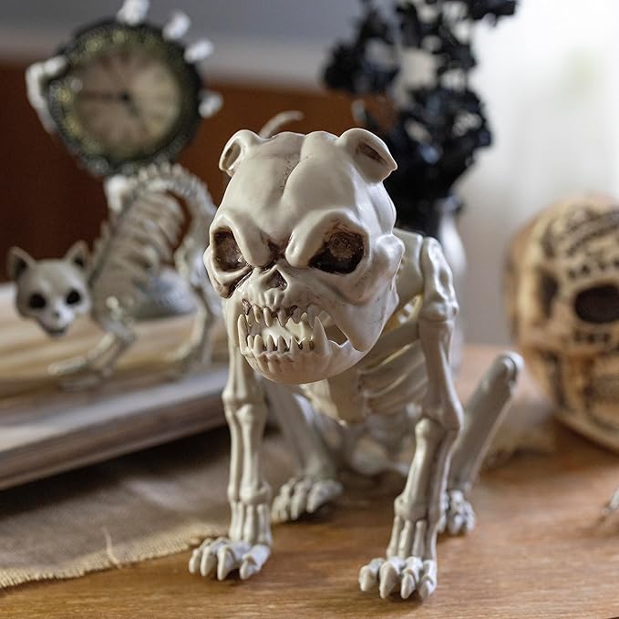 SCS Direct French Bulldog Dog Skeleton Halloween Decoration-16 Long-Weather Resistant for Indoor/Outdoor- Upgrade Your Fall Graveyard Haunted House Party Props