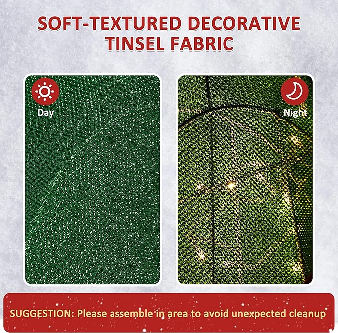 VEIKOU 4.8 FT Lighted Christmas Elf Decoration with Envelope, 3D Christmas Elf Yard Decor with 100 Warm LED Lights, Ground Stakes and Zip Ties, Outdoor Xmas Holiday Display for Garden, Lawn, Patio